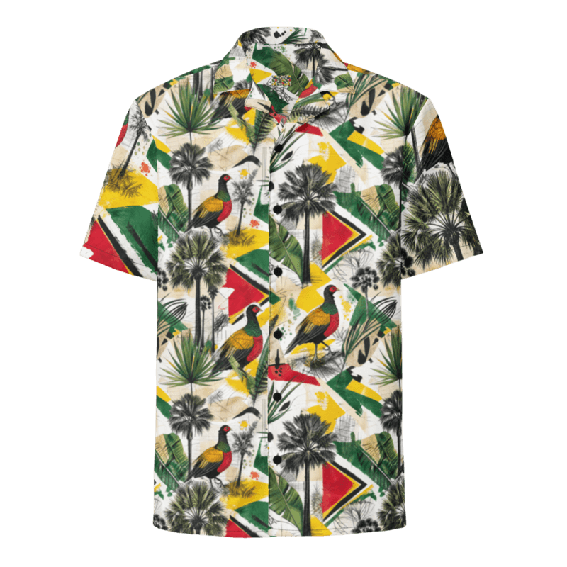 Guyana inspired, short sleave button shirt
