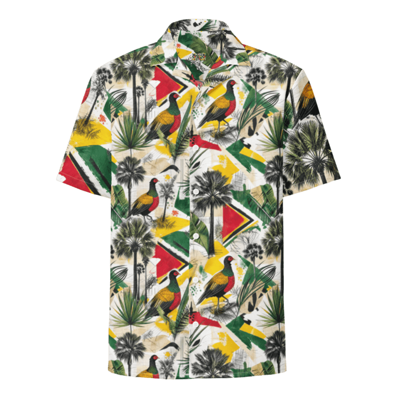 Guyana inspired short sleeve button shirt thumbnail 2